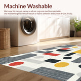 Ultra Soft Area Rug, Non Slip, Stain Resistant, Washable Area Rugs for Living Room, Bedroom, Stylish Abstract Fun Phrase(White)