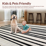 Contemporary Black and White Linear Contrast Featuring Bold Stripes(Beige)