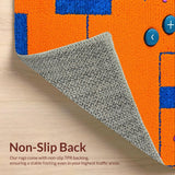 Ultra Soft Area Rug, Non Slip, Stain Resistant, Washable Area Rugs for Living Room, Bedroom, Striking Graphic Tech-Inspired Design(Orange)