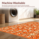 Ultra Soft Area Rug, Non Slip, Stain Resistant, Washable Area Rugs for Living Room, Bedroom, Sunny Outdoor Festive Vibe(Orange)