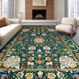 Ultra Soft Area Rug, Non Slip, Stain Resistant, Washable Area Rugs for Living Room, Bedroom, Elegant Floral Artistry Inspiration(Blue)