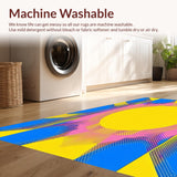 Ultra Soft Area Rug, Non Slip, Stain Resistant, Washable Area Rugs for Living Room, Bedroom, Elegant Multicolored Artful Layout(Yellow)