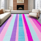 Ultra Soft Area Rug, Non Slip, Stain Resistant, Washable Area Rugs for Living Room, Bedroom, Bright Happy Textured Composition(Purple)