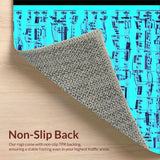 Ultra Soft Area Rug, Non Slip, Stain Resistant, Washable Area Rugs for Living Room, Bedroom, Innovative Abstract Music Vibes(Blue)