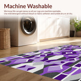 Ultra Soft Area Rug, Non Slip, Stain Resistant, Washable Area Rugs for Living Room, Bedroom, Trendy Minimalist Color Contrast(Purple)