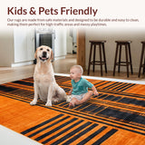 Ultra Soft Area Rug, Non Slip, Stain Resistant, Washable Area Rugs for Living Room, Bedroom, Chic Leopard Print Accent Piece(Orange)
