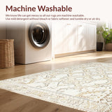 Ultra Soft Area Rug, Non Slip, Stain Resistant, Washable Area Rugs for Living Room, Bedroom, Stylish Modern Trellis Arrangement(Beige)
