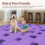 Ultra Soft Area Rug, Non Slip, Stain Resistant, Washable Area Rugs for Living Room, Bedroom, Chic Abstract Irregular Tiling Art(Purple)