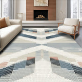 Ultra Soft Area Rug, Non Slip, Stain Resistant, Washable Area Rugs for Living Room, Bedroom, Sleek Minimalist Gray Shag Pattern(Beige)