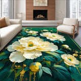 Ultra Soft Area Rug, Non Slip, Stain Resistant, Washable Area Rugs for Living Room, Bedroom, Whimsical Greenery Decorative Appeal(Green)