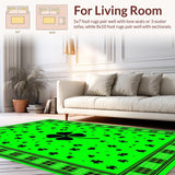 Ultra Soft Area Rug, Non Slip, Stain Resistant, Washable Area Rugs for Living Room, Bedroom, Rustic Shamrock Plaid Aesthetic(Green)