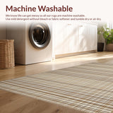 Ultra Soft Area Rug, Non Slip, Stain Resistant, Washable Area Rugs for Living Room, Bedroom, Vibrant Modern Tiled Texture(Beige)