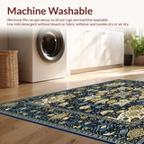 Intricate Design Non Shedding Beige and Gold(Blue)