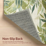 Ultra Soft Area Rug, Non Slip, Stain Resistant, Washable Area Rugs for Living Room, Bedroom, Sage Green Tropical Aesthetic(Beige)