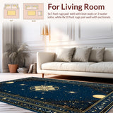 Ultra Soft Area Rug, Non Slip, Stain Resistant, Washable Area Rugs for Living Room, Bedroom, Lush Dreamy Indigo Dreamscape(Blue)