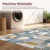 Ultra Soft Area Rug, Non Slip, Stain Resistant, Washable Area Rugs for Living Room, Bedroom, Abstract Blue-Grey Rug(Blue)