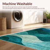 Ultra Soft Area Rug, Non Slip, Stain Resistant, Washable Area Rugs for Living Room, Bedroom, Chic Abstract Organic Flow(Blue)