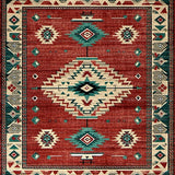 Ultra Soft Area Rug, Non Slip, Stain Resistant, Washable Area Rugs for Living Room, Bedroom, Cozy Farmhouse Patterned Design(Red)