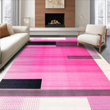 Ultra Soft Area Rug, Non Slip, Stain Resistant, Washable Area Rugs for Living Room, Bedroom, Eye-Catching Pink Black Artistic Blend(Pink)