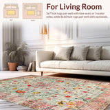 Ultra Soft Area Rug, Non Slip, Stain Resistant, Washable Area Rugs for Living Room, Bedroom, Chic Boho Nature-Inspired Design(Beige)