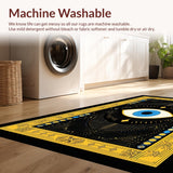 Ultra Soft Area Rug, Non Slip, Stain Resistant, Washable Area Rugs for Living Room, Bedroom, Rustic Symmetrical Eye Arrangement(Black)