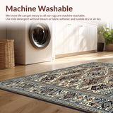 Ultra Soft Area Rug, Non Slip, Stain Resistant, Washable Area Rugs for Living Room, Bedroom, Geometric Boho Style Area for Entrance(Beige)