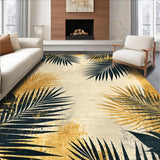 Ultra Soft Area Rug, Non Slip, Stain Resistant, Washable Area Rugs for Living Room, Bedroom, Sophisticated Linear Striped Design(Gold)