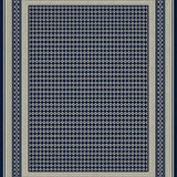 Ultra Soft Area Rug, Non Slip, Stain Resistant, Washable Area Rugs for Living Room, Bedroom, Garden Path Runner Navy and Beige Trellis with Subtle Border(Blue)