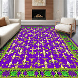 Ultra Soft Area Rug, Non Slip, Stain Resistant, Washable Area Rugs for Living Room, Bedroom, Festive Fleur de Lis Emblem(Purple)