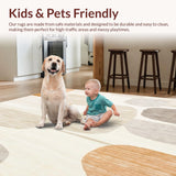 Ultra Soft Area Rug, Non Slip, Stain Resistant, Washable Area Rugs for Living Room, Bedroom, Boho Beige Area Artistic Abstract(Beige)
