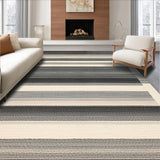Ultra Soft Area Rug, Non Slip, Stain Resistant, Washable Area Rugs for Living Room, Bedroom, Sleek Geometric Black and Beige(Beige)