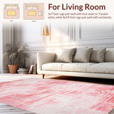 Ultra Soft Area Rug, Non Slip, Stain Resistant, Washable Area Rugs for Living Room, Bedroom, Elegant Blush Ombre Fusion(Pink)