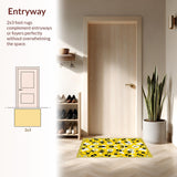 Ultra Soft Area Rug, Non Slip, Stain Resistant, Washable Area Rugs for Living Room, Bedroom, Contemporary Bee Theme Accent Piece(Yellow)