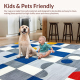 Ultra Soft Area Rug, Non Slip, Stain Resistant, Washable Area Rugs for Living Room, Bedroom, Charming Tiled Game Aesthetic(Gray)