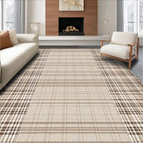 Ultra Soft Area Rug, Non Slip, Stain Resistant, Washable Area Rugs for Living Room, Bedroom, Rustic Tan Brown Geometric Design(Beige)