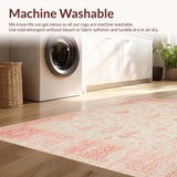 Ultra Soft Area Rug, Non Slip, Stain Resistant, Washable Area Rugs for Living Room, Bedroom, Antique Style Beige Accent with Subtle Floral Details(Beige)
