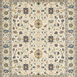 Ultra Soft Area Rug, Non Slip, Stain Resistant, Washable Area Rugs for Living Room, Bedroom, Elegant Creamy Floral Fusion(Beige)