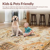 Ultra Soft Area Rug, Non Slip, Stain Resistant, Washable Area Rugs for Living Room, Bedroom, Luxurious Warm Gold Accent Style(Beige)