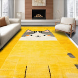 Ultra Soft Area Rug, Non Slip, Stain Resistant, Washable Area Rugs for Living Room, Bedroom, Playful Toast Patterned Delight(Yellow)