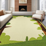 Ultra Soft Area Rug, Non Slip, Stain Resistant, Washable Area Rugs for Living Room, Bedroom, Charming Cartoon Tree Silhouettes(Beige)