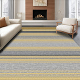 Ultra Soft Area Rug, Non Slip, Stain Resistant, Washable Area Rugs for Living Room, Bedroom, Elegant Striped Contemporary Aesthetic(Gold)