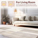 Ultra Soft Area Rug, Non Slip, Stain Resistant, Washable Area Rugs for Living Room, Bedroom, Chic Geometric Beige with Abstract Patterned Distress Effects(Gray)