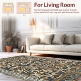 Ultra Soft Area Rug, Non Slip, Stain Resistant, Washable Area Rugs for Living Room, Bedroom, Dynamic Contemporary Texture Blend(Brown)
