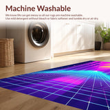 Ultra Soft Area Rug, Non Slip, Stain Resistant, Washable Area Rugs for Living Room, Bedroom, Vibrant Tunnel Pattern Design(Purple)