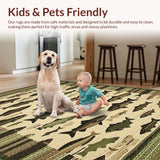 Ultra Soft Area Rug, Non Slip, Stain Resistant, Washable Area Rugs for Living Room, Bedroom, Rustic Wildlife Bass Print(Beige)