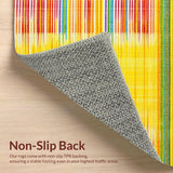 Ultra Soft Area Rug, Non Slip, Stain Resistant, Washable Area Rugs for Living Room, Bedroom, Charming Whimsical Rainbow Design(Yellow)