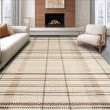 Ultra Soft Area Rug, Non Slip, Stain Resistant, Washable Area Rugs for Living Room, Bedroom, Organic Simple Patterned Texture(Beige)