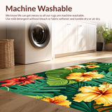 Ultra Soft Area Rug, Non Slip, Stain Resistant, Washable Area Rugs for Living Room, Bedroom, Dynamic Nature-Inspired Artistry(Green)