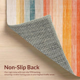 Ultra Soft Area Rug, Non Slip, Stain Resistant, Washable Area Rugs for Living Room, Bedroom, Stylish Multi-Hued Geometric Blend(Orange)
