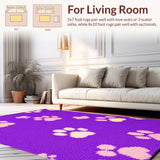 Ultra Soft Area Rug, Non Slip, Stain Resistant, Washable Area Rugs for Living Room, Bedroom, Charming Kids' Animal Graphic Style(Purple)